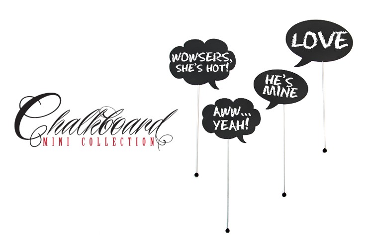 Chalkboard Minis Small photo booth speech bubbles