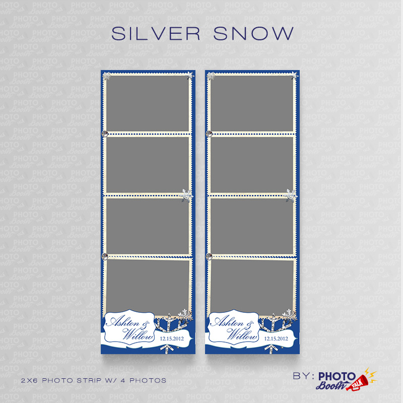 Winter themed 2x6 Photo Strip Templates for Photo Booths