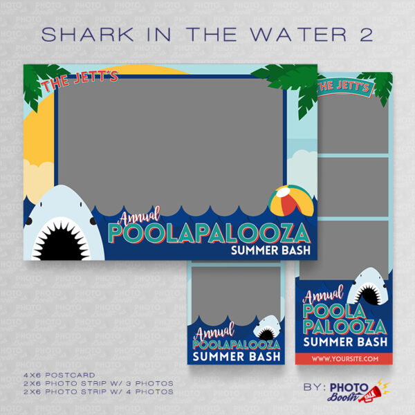 Pool Party themed Photo Booth Template Set - Featuring 4x6 and 2x6 Photo Strips