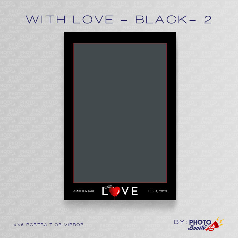 With Love - Black - 2 - Portrait Mirror - Photoshop PSD Files
