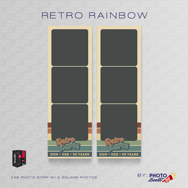 Retro Rainbow 1 – Square – For Darkroom Booth | Photo Booth Talk