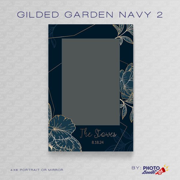 Gilded Garden Navy 2 - Portrait Mirror - Photoshop PSD Files