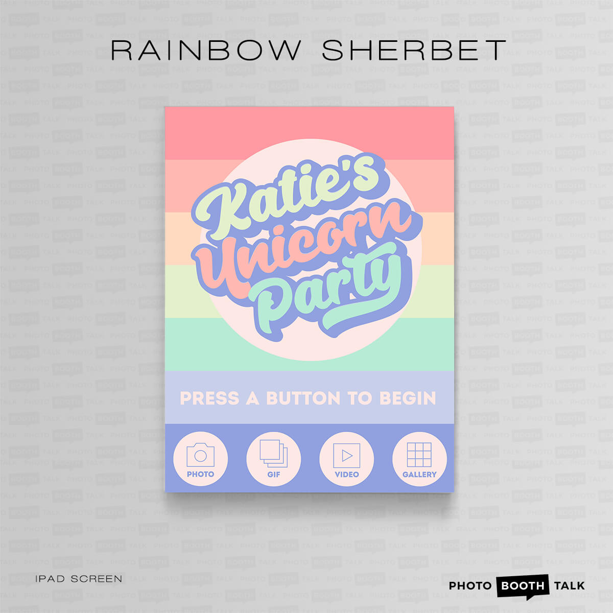 Rainbow Sherbet - iPad Welcome Screen & Buttons for Canva