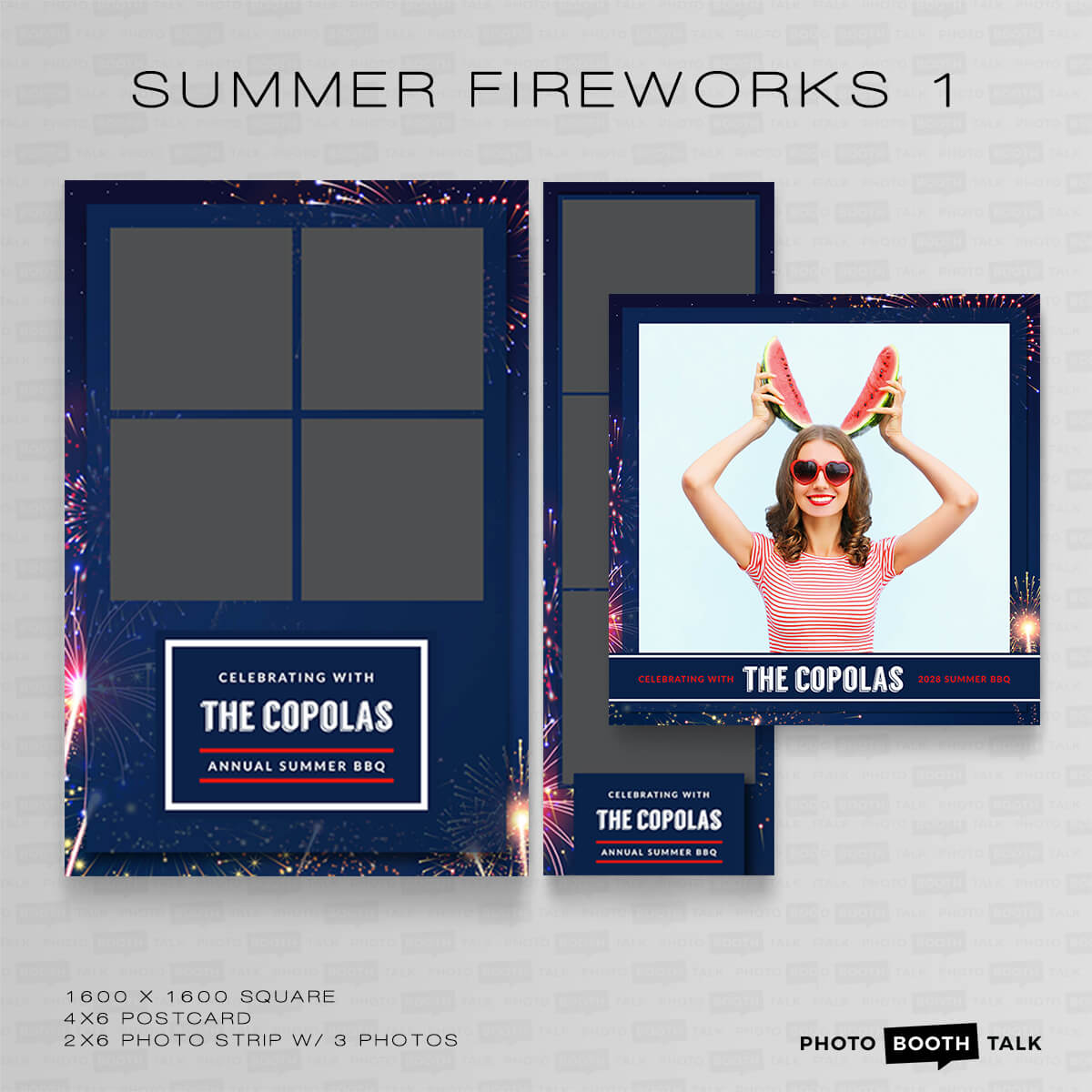 Summer Fireworks 1 - Square - Photoshop PSD Files