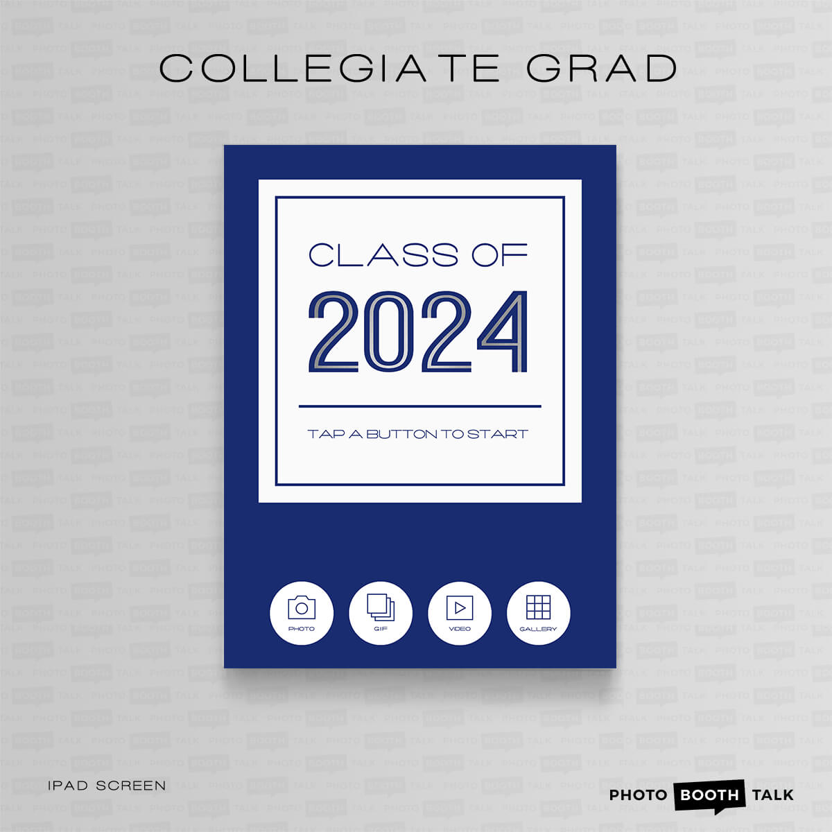 Collegiate Grad Silver - iPad Welcome Screen & Buttons for Canva