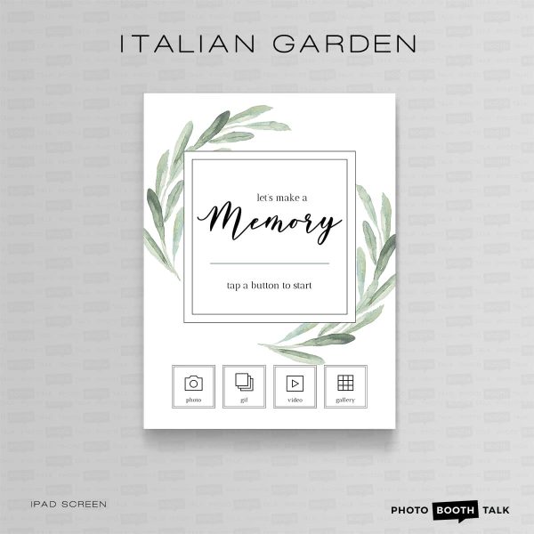 Italian Garden - iPad Welcome Screen & Buttons