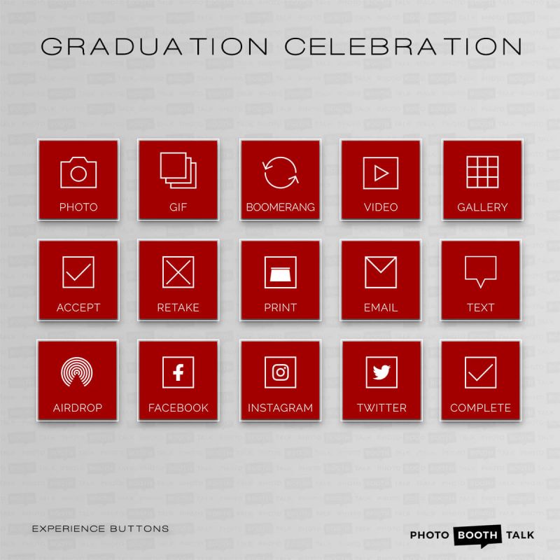 Graduation Celebration – iPad Welcome Screen & Buttons | Photo Booth Talk