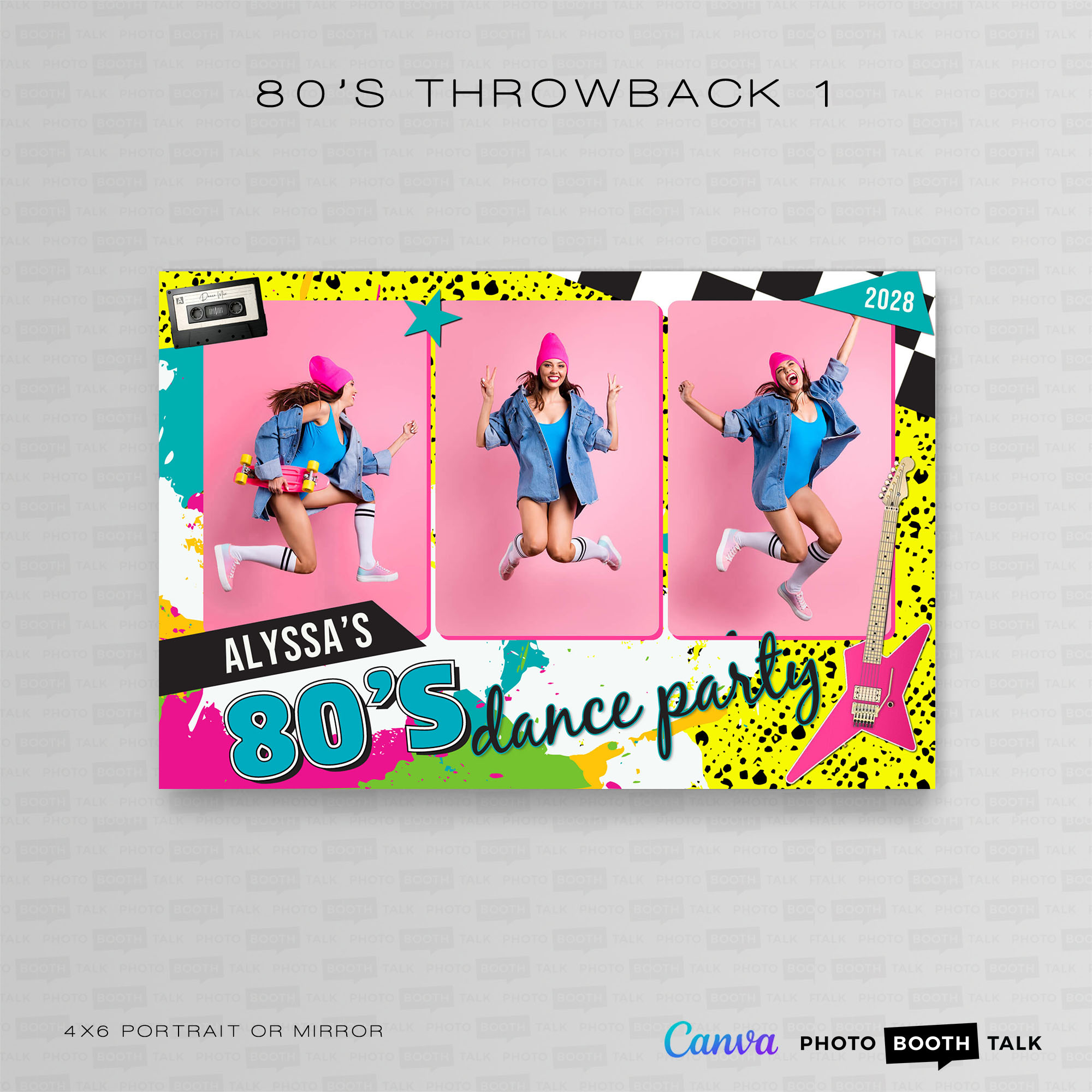 80's Throwback 1 - Portrait Mirror - For Canva
