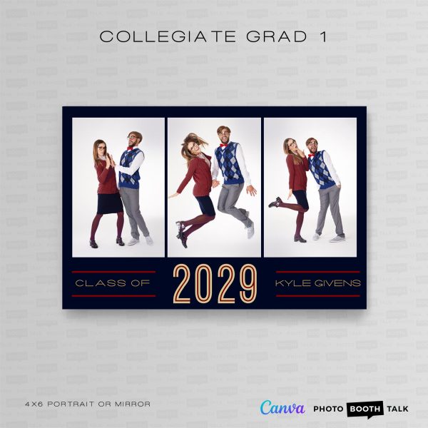 Collegiate Grad Gold 1 - Portrait Mirror - For Canva
