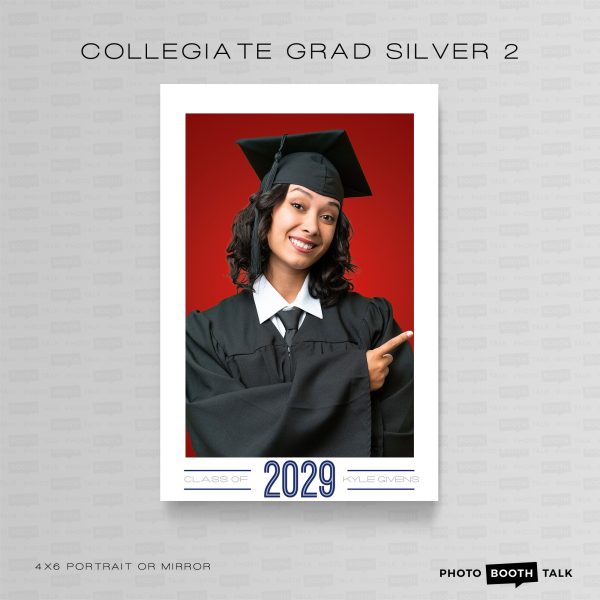 Collegiate Grad Silver 2 - Portrait Mirror - For Canva