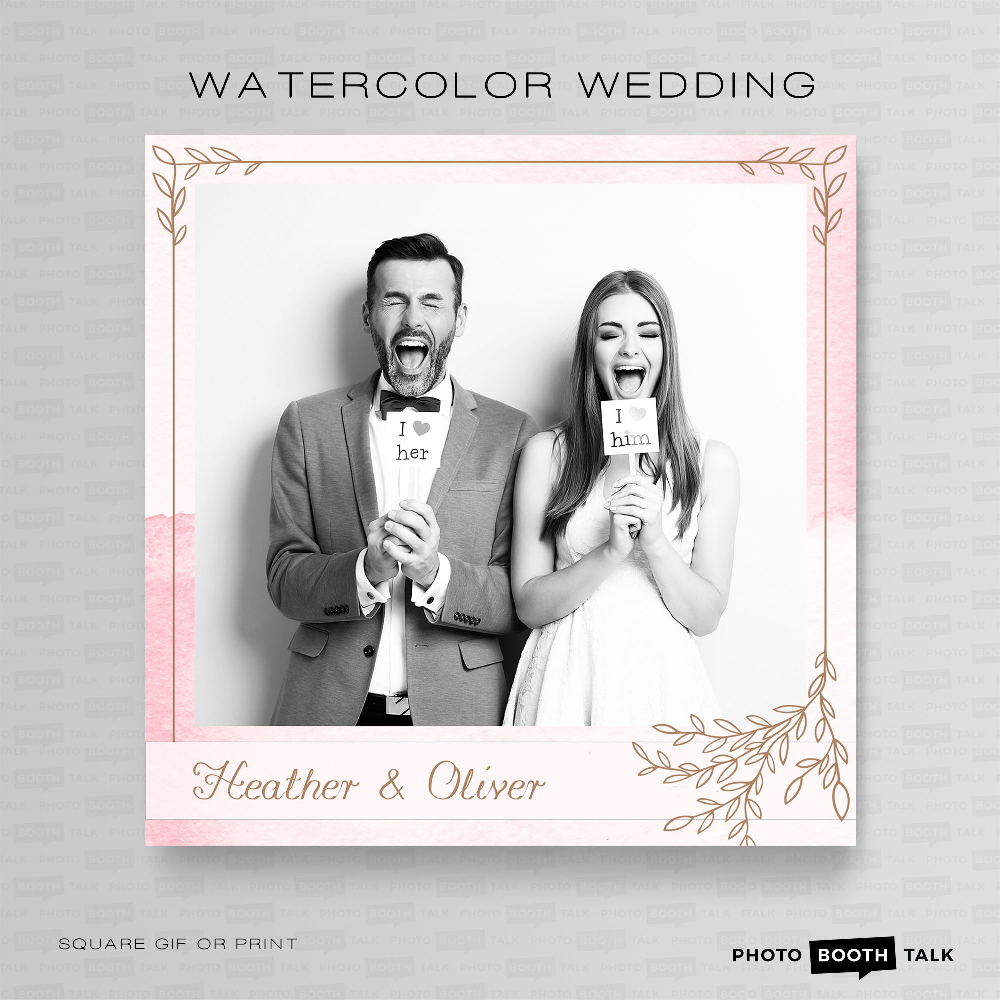 Watercolor Wedding - Square - For Canva