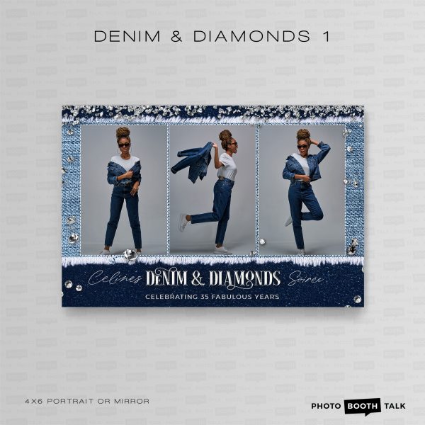 Denim & Diamonds 1 - Portrait Mirror  - Photoshop PSD Files