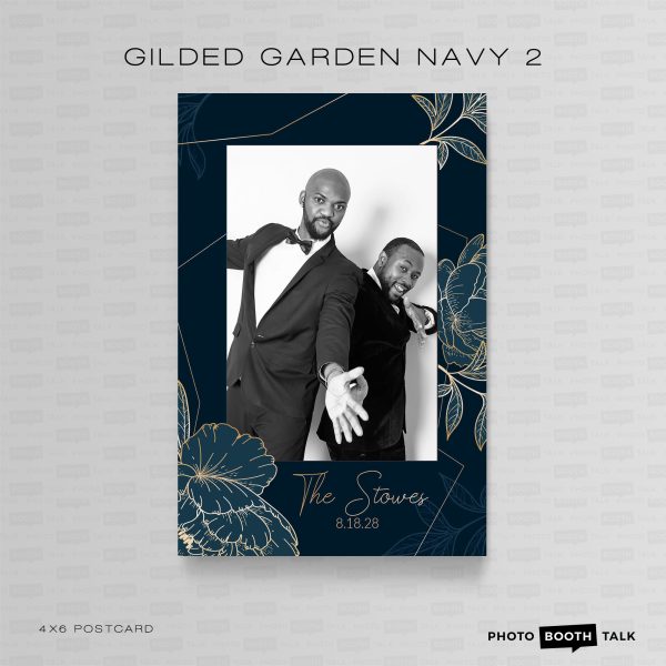 Gilded Garden Navy 2 - Portrait Mirror - For Canva
