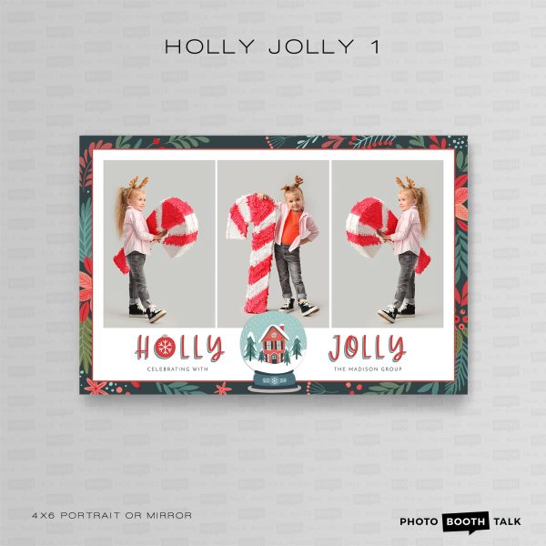 Holly Jolly 1 - Portrait Mirror  - Photoshop PSD Files