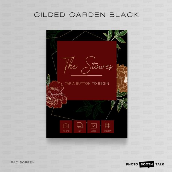 Gilded Garden Black - iPad Welcome Screen & Buttons