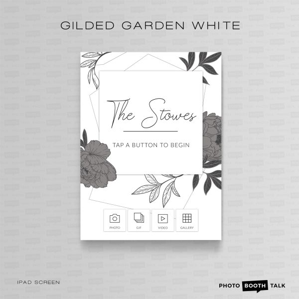 Gilded Garden White - iPad Welcome Screen & Buttons for Canva