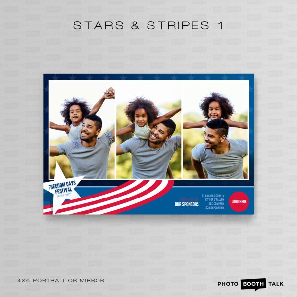 Stars & Stripes 1 - Portrait Mirror - For Canva