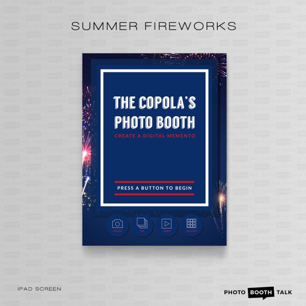 Summer Fireworks - iPad Welcome Screen & Buttons