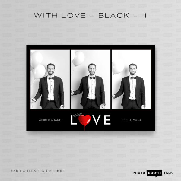 With Love - Black - 1 - Portrait Mirror - For Canva