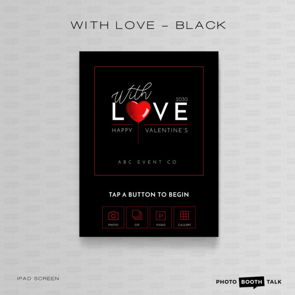 With Love - Black - iPad Welcome Screen & Buttons
