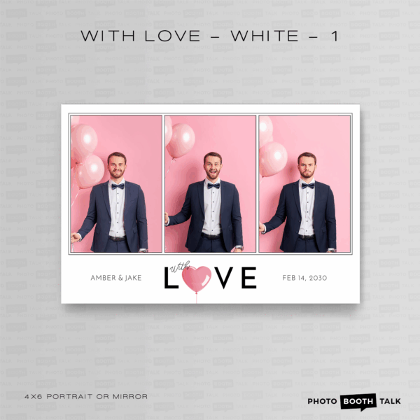 With Love - White - 1 - Portrait Mirror - For Canva