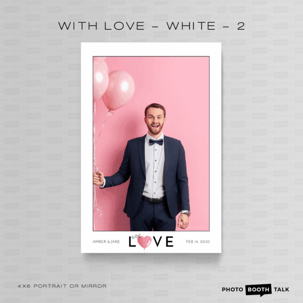 With Love - White - 2 - Portrait Mirror - For Canva