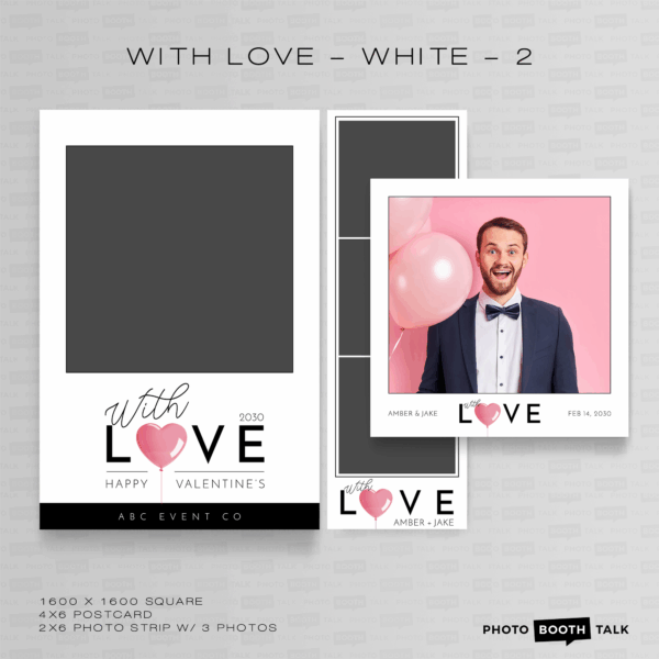With Love - White - 2 - Square - For Canva