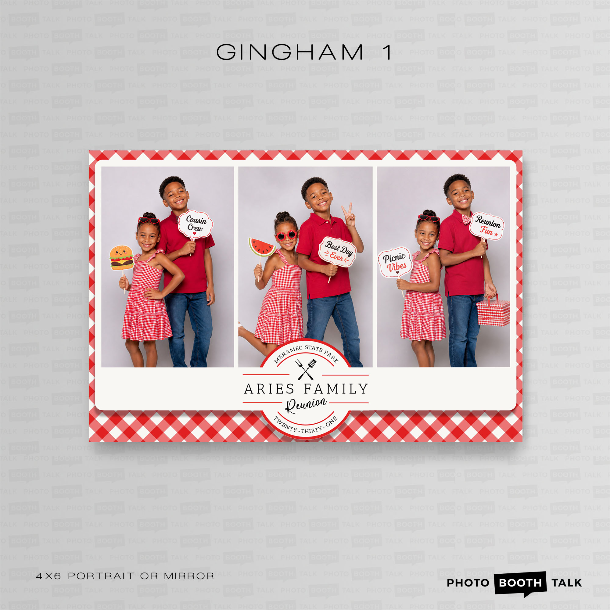 Gingham 1 - Portrait Mirror - Photoshop PSD Files